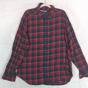 Wolverine Men's Blue & Red Plaid Button Down‎ Shirt Size XL